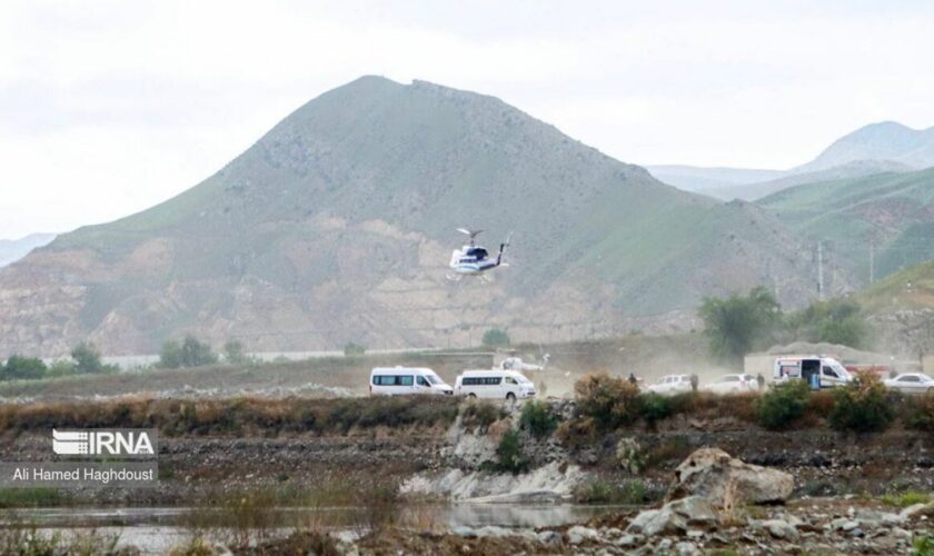 State media says this is the last-known picture of the helicopter carrying the president. Pic: IRNA