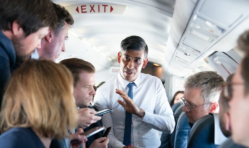 Rishi Sunak on the campaign trail. Pic: PA