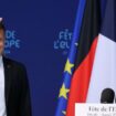 Emmanuel Macron, lors d'un discours devant de jeunes Européens, à Dresde, dans l'est de l'Allemagne où il effectue une visite d'Etat.