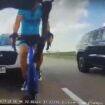 Shocking moment drunk driver ploughs into cyclists on the highway