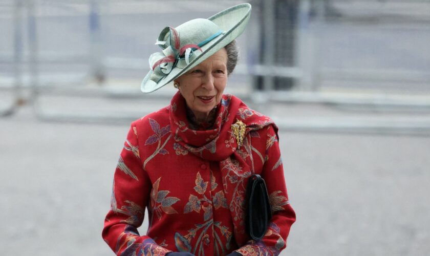 Anne, Princess Royal walks to attend the annual Commonwealth Day service at Westminster Abbey