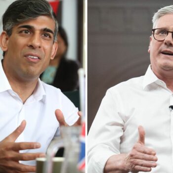 Two-way composite of Rishi Sunak and Keir Starmer at campaign events on Saturday 29 June 2024. Pics: PA