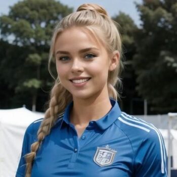 Model thrills as she slips into football kit – but people spot 'problem'