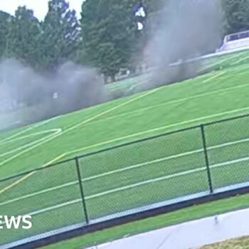 Sinkhole swallows Illinois football pitch