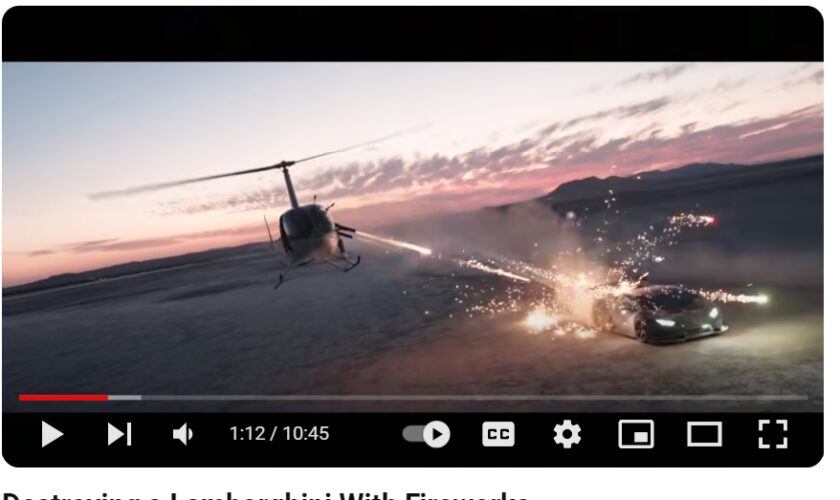 YouTuber charged over video of helicopter shooting fireworks at Lamborghini