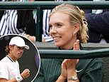 Katie Boulter watches her tennis star boyfriend Alex de Minaur in action on Court One - as she returns to Wimbledon just days after crashing out against Harriet Dart