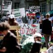 Un campement d'étudiants propalestiniens sur le campus de la SOAS University de Londres, le 8 mai 2024