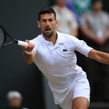 Novak Djokovic during his semi-final win against Lorenzo Musetti. Pic: The Yomiuri Shimbun via AP Images