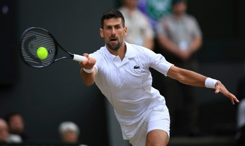 Novak Djokovic during his semi-final win against Lorenzo Musetti. Pic: The Yomiuri Shimbun via AP Images