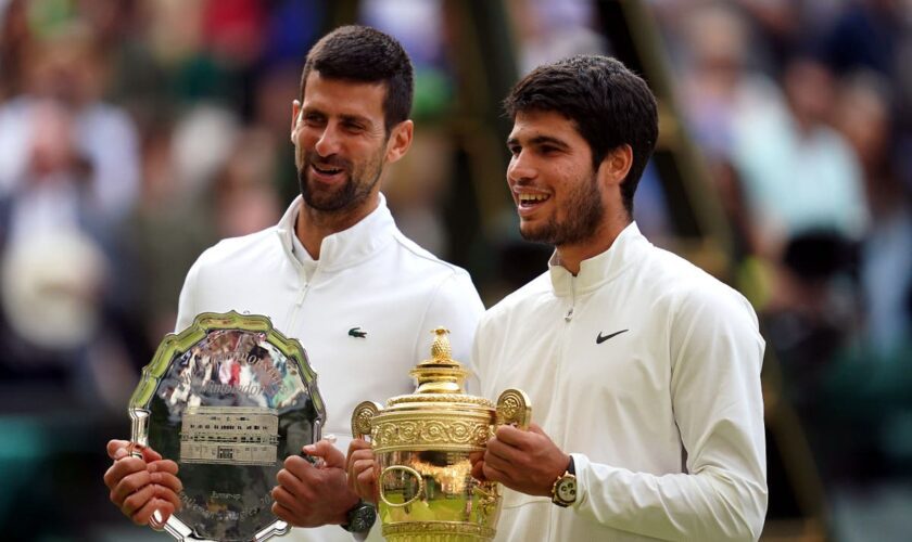 When is Carlos Alcaraz vs Novak Djokovic in the Wimbledon final?