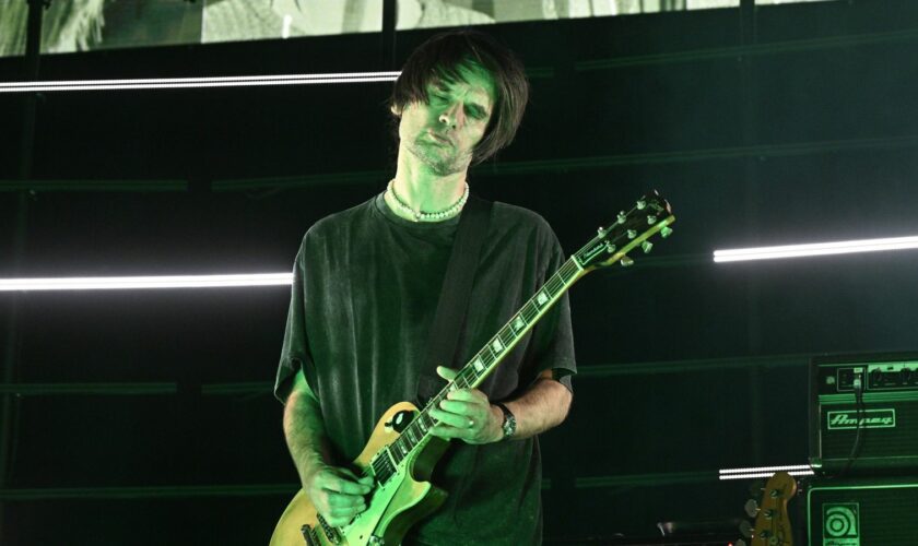 Jonny Greenwood performs during a gig in Prague in June. Pic: CTK via AP Images