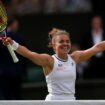 Jasmine Paolini celebrates winning her match against Donna.Vekic on day eleven of the 2024 Wimbledon Championships