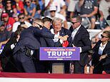 Secret service rush bloodied Trump off stage as ex-president fist pumps towards enraged crowd shouting 'USA, USA'