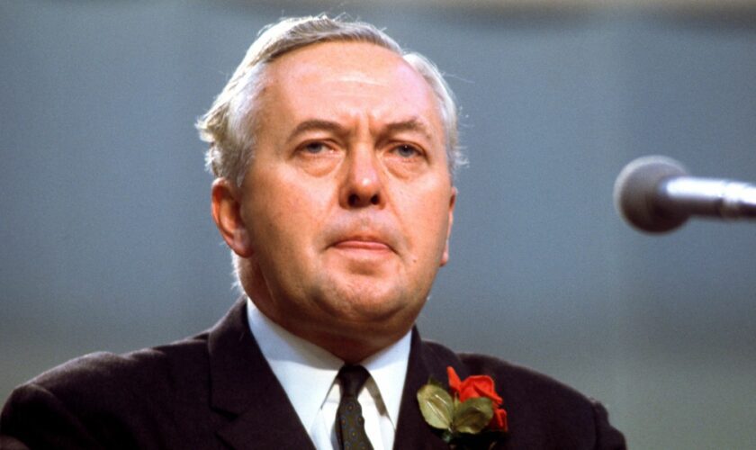 Then prime minister and Labour leader Harold Wilson speaking at the 1967 Labour Party Conference in Scarborough. Pic: PA