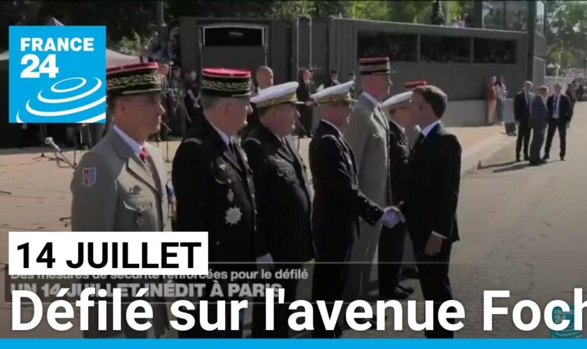 Défilé du 14 juillet sur l'avenue Foch à quelques jours des Jeux olympiques