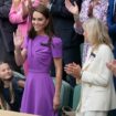 Kate, Princess of Wales waves to the crowd from the Royal Box, with her daughter Princess Charlotte, and her sister Pippa Matthews also in attendance. Pic: AP