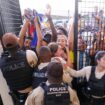 Jul 14, 2024; Miami, FL, USA; fans rush the gates before the Copa America Final match between Argentina and Colombia at Hard Rock Stadium. Mandatory Credit: Nathan Ray Seebeck-USA TODAY Sports TPX IMAGES OF THE DAY