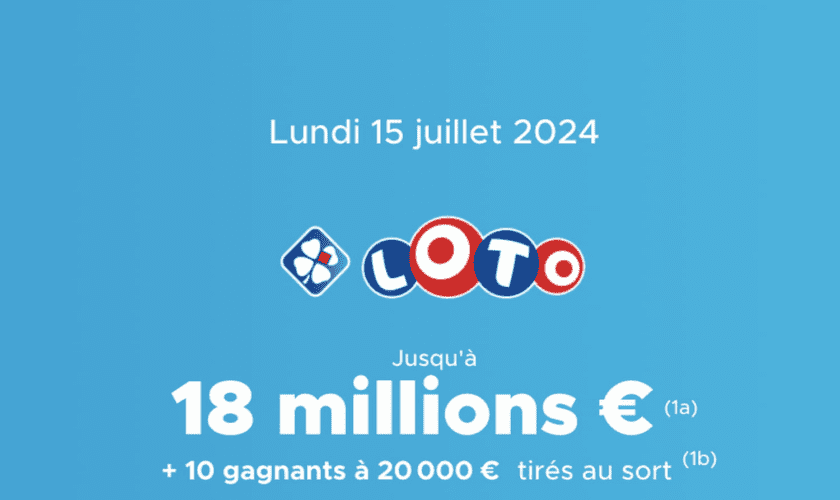 Résultat Loto (FDJ) : le tirage de ce lundi 15 juillet 2024, 18 millions d'euros en jeu