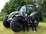 Derbyshire Police unveil tractor with top speeds of 25mph and blue flashing lights in bid to weed out country crime - but force is accused of wasting time and resources on a 'PR stunt'