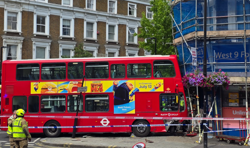 The bus crash took place around 2.30pm on Tuesday