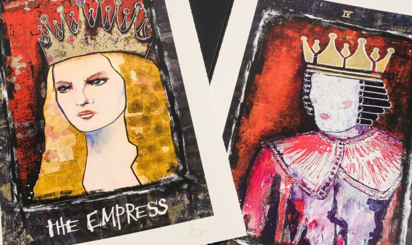 Johnny Depp has unveiled Tarot, his latest collection of artwork - featuring a piece inspired by his ex-partner Vanessa Paradis. Pic: Castle Fine Art