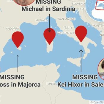 Missing Brits in Europe mapped - all of the unexplained cases as tourists disappear