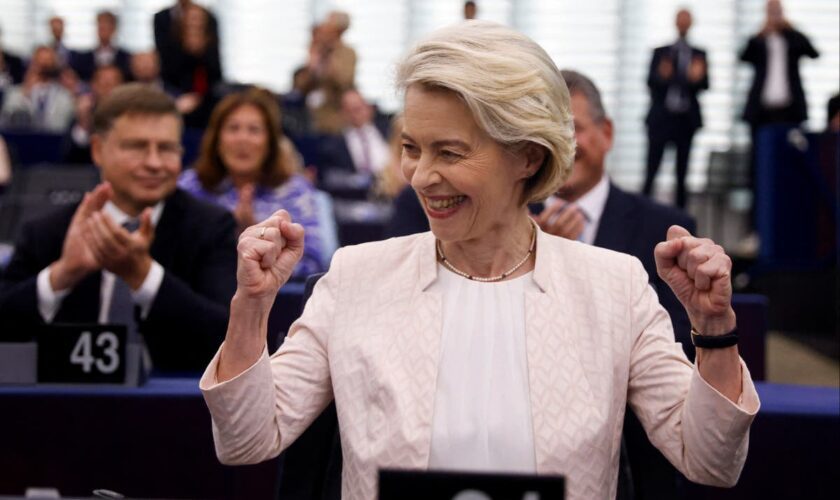 Von der Leyen pledges ‘European air shield’ to combat Russia threat as she is re-elected as EU chief