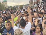 Chaos in Leeds after huge gang of thugs overturns a police car before rioting, intimidating officers and burning fridges causing dozens of units to swarm area