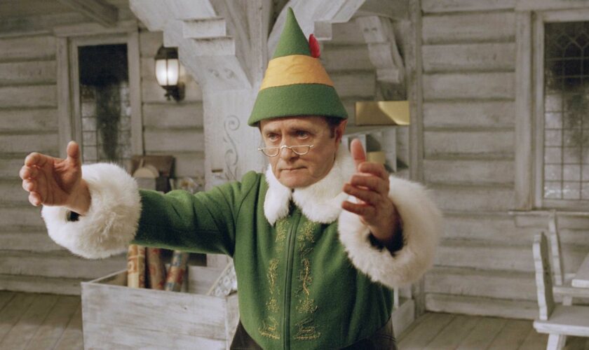 Bob Newhart in Elf, in which he played the father of Will Ferrell's character, Buddy. Pic: Rex/Moviestore/Shutterstock