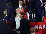 Ivanka and Jared take their seats with the Trump family ahead of his major seat