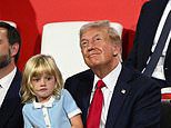 Trump's granddaughter Carolina, 4, steals the hearts of the Republican convention as she sits on his lap to watch dad Eric speak