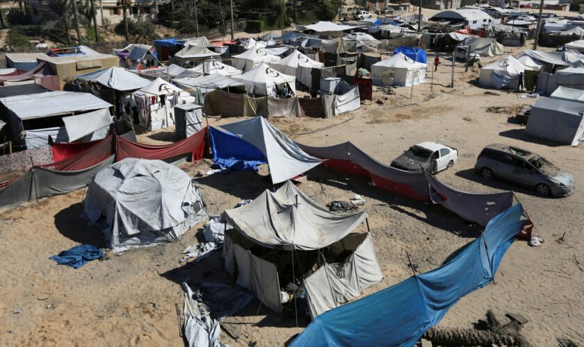 Most of Gaza's population are now in crowded camps with unsanitary conditions. Pic: Reuters