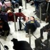 Passengers waiting in the South Terminal at Gatwick Airport after the outage. Pic: Aaron Chown/PA