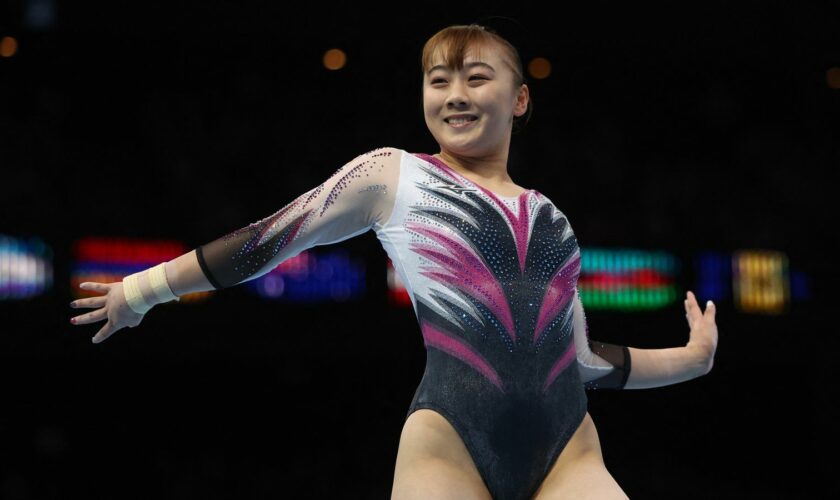 Gymnastics - 2023 World Artistic Gymnastics Championships - Sportpaleis, Antwerp, Belgium - October 4, 2023 Japan's Shoko Miyata in action on the floor during the women's team final REUTERS/Yves Herman