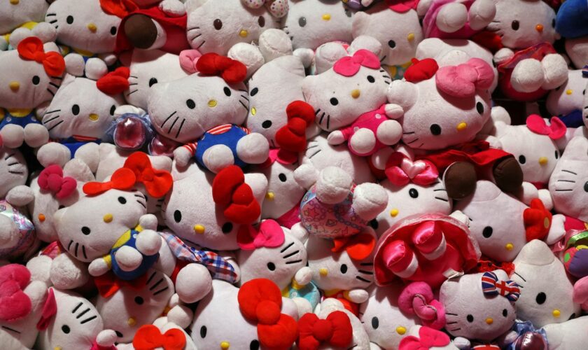 A display of Hello Kitty figures forms part of 'Cute', an exhibition exploring the idea of cuteness in contemporary culture, at Somerset House in London, Britain February 5, 2024. REUTERS/Toby Melville