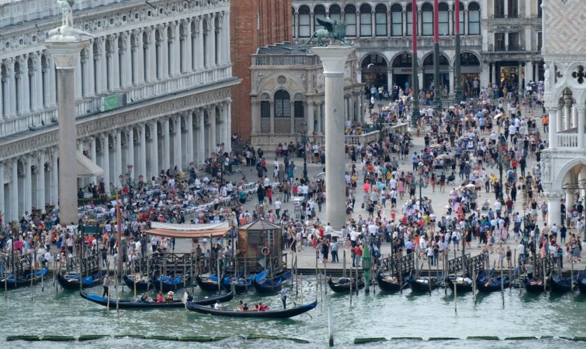 St Mark's Square, in Venice. The city has felt pressure from tourist numbers in recent years. Pic: Reuters