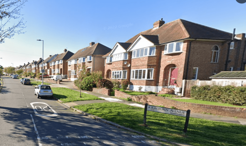 Raeburn Avenue, where the woman was found and pronounced dead. Pic: Google Street View