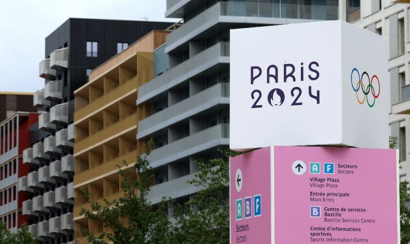 Vue du village olympique des Jeux de Paris-2024, le 2 juillet 2024 à Saint-Denis, près de Paris