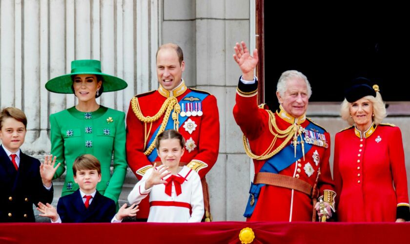 The Royal Family gather on the balcony of Buckingham Palace after last year's Trooping the Colour ceremony. Pic: AP