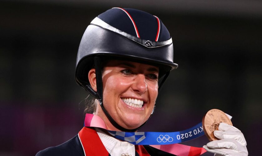 Charlotte Dujardin with a bronze she won at the Tokyo Olympics in 2021. Pic: Reuters