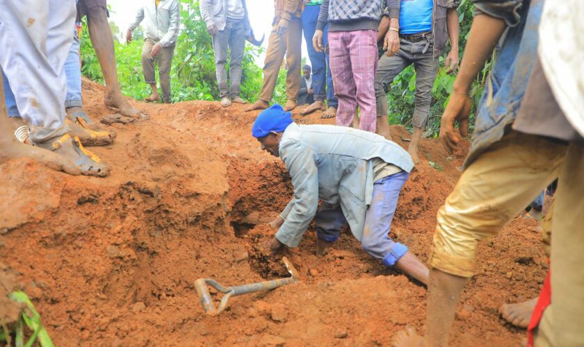 At least 229 dead after landslides in Ethiopia - as people killed while trying to save those buried under mud