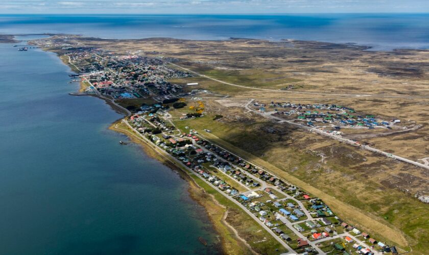 Aerial view of Stanley in the Falkland Islands. Pic: VWPics via AP