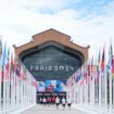 Flags of the participating countries fly outside the Olympic Village in Paris. Pic: Michael Kappeler/picture-alliance/dpa/AP Images