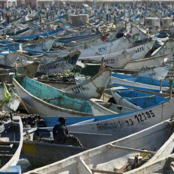 The boat that capsized was said to have been a fishing boat - other boats pictured here in 2018. Pic: Reuters