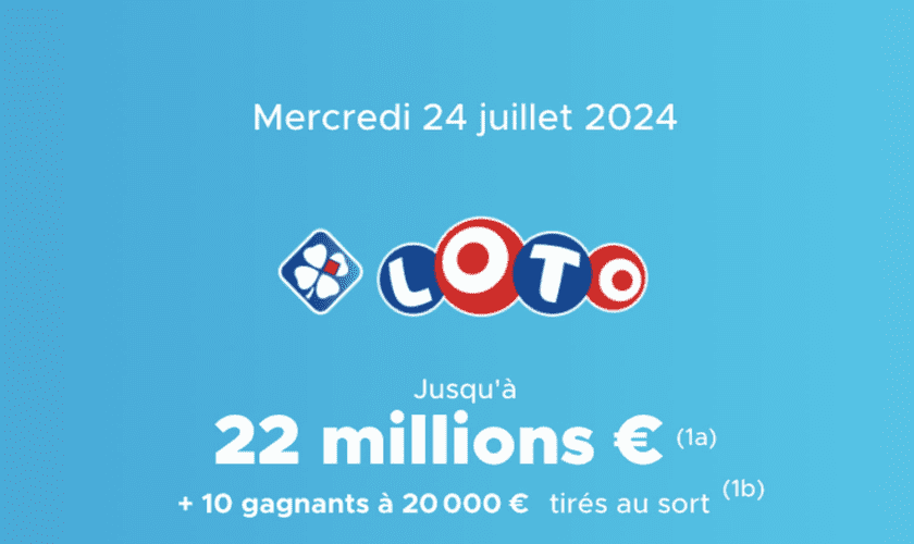 Résultat Loto (FDJ) : le tirage de ce mercredi 24 juillet 2024, 22 millions d'euros en jeu