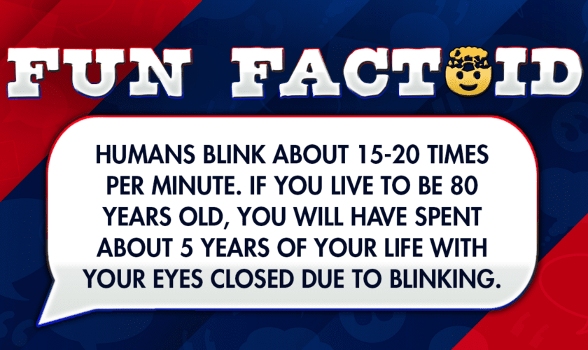 Fun Facts: Humans spend HOW LONG with their eyes closed from blinking?