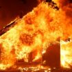 A burning house near Chico, California. Pic: Reuters