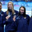 US can't catch Australia, but edges China to win silver in women's 4x100-meter freestyle relay