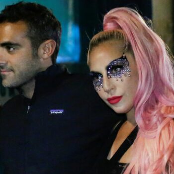 NFL Football - Super Bowl LIV - Kansas City Chiefs v San Francisco 49ers - Hard Rock Stadium, Miami Gardens, Florida, U.S. - February 2, 2020. Lady Gaga and Michael Polansky leave after the game