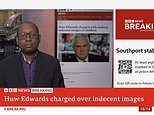 Moment BBC News presenters report their former colleague Huw Edwards has been charged with possession of indecent images